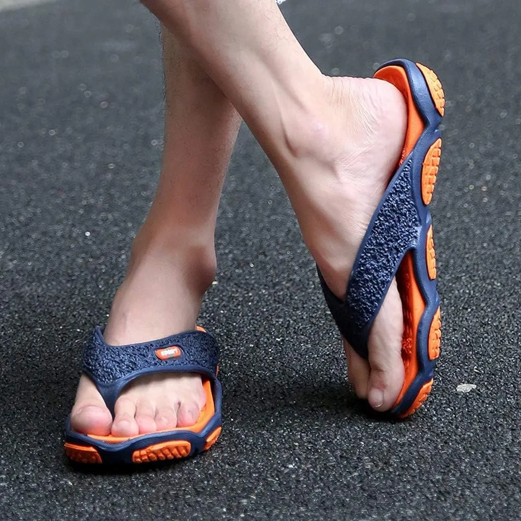 Men's Fashion Spliced Soft Soled Flip Flops for Casual Outdoor Beach Flip Flops for Men Sandals