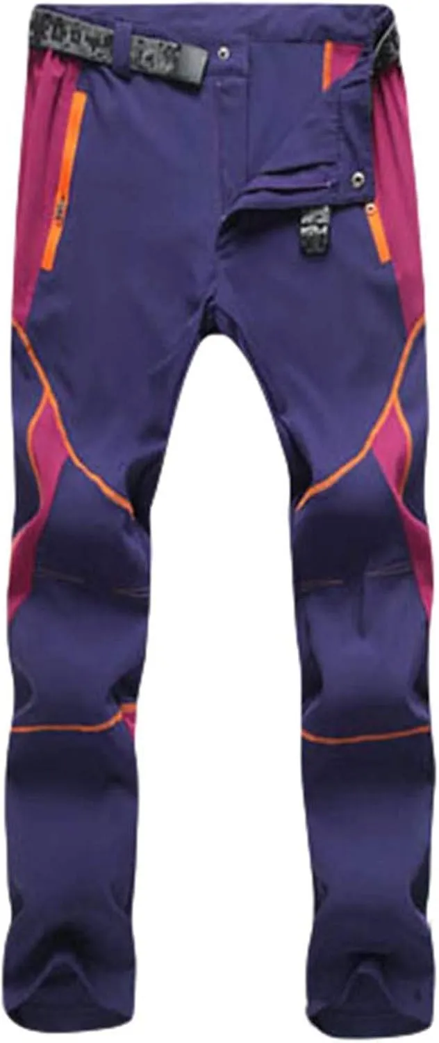 Mens Hiking Pants Waterproof Slim Fit Quick Dry Lightweight Athletic Fit Pants Outdoor Windbreaker Trousers Belts