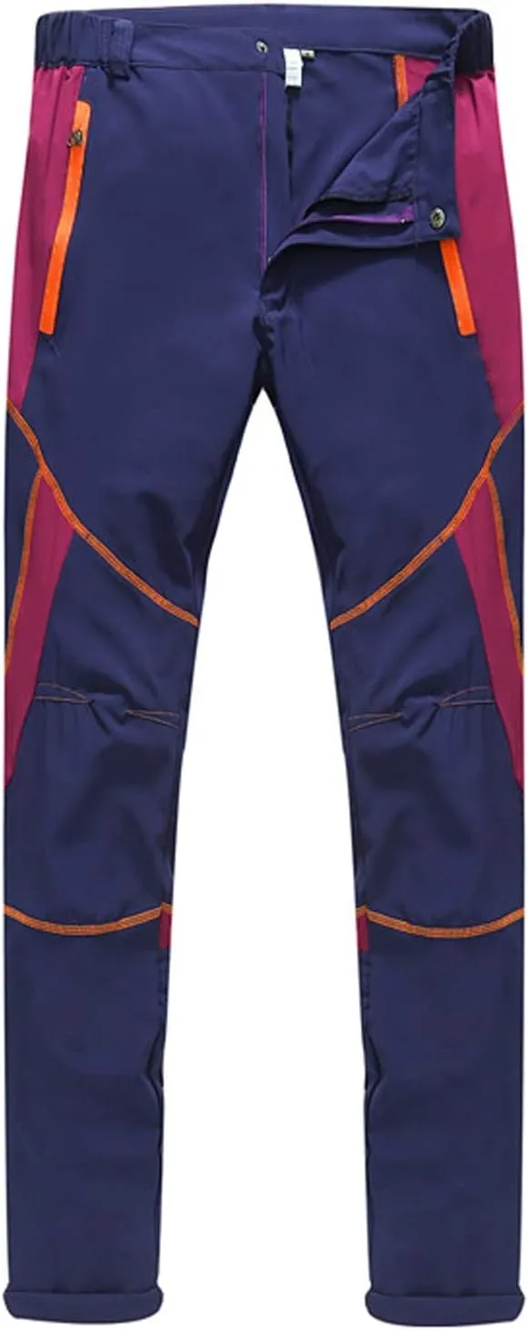 Mens Hiking Pants Waterproof Slim Fit Quick Dry Lightweight Athletic Fit Pants Outdoor Windbreaker Trousers Belts