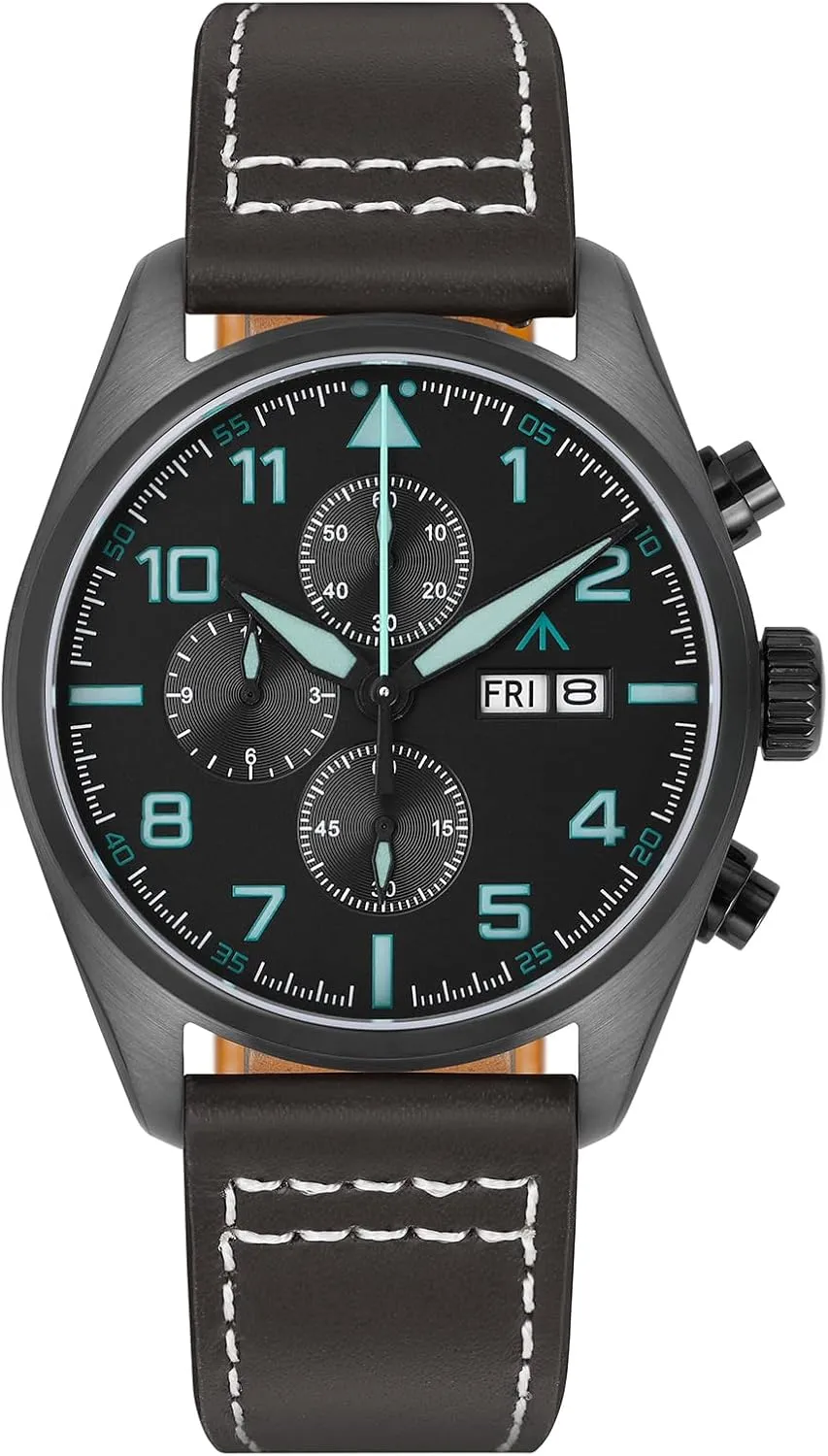 Militado ML04 39mm Chronograph Quartz Mens Watches 0S00 Movement Sapphire Crystal Luminous Watch, 100M Waterproof