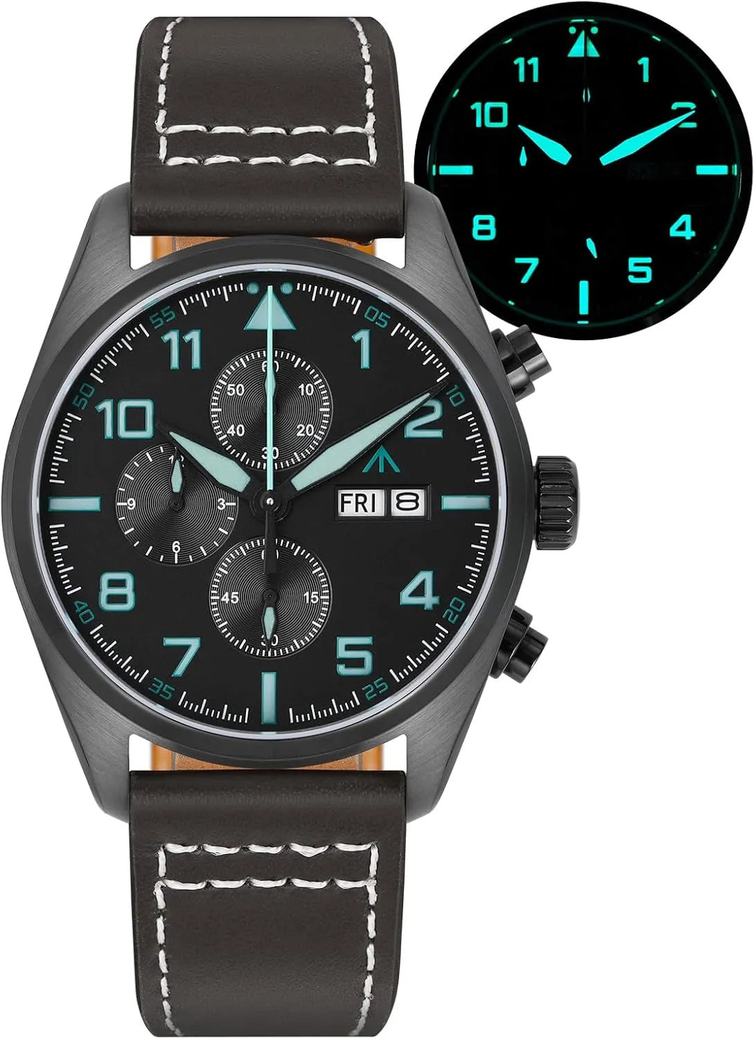 Militado ML04 39mm Chronograph Quartz Mens Watches 0S00 Movement Sapphire Crystal Luminous Watch, 100M Waterproof