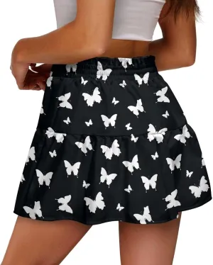 Mini Skirt for Women High Waist Skater Skirt Ruffle Slim Skirt Airy Soft Summer Short Skirt Dating Club Party Dress