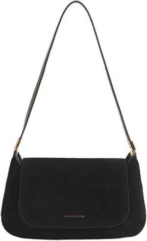 Mini Suede Shoulder Bag for Women Vintage Flap Satchel Purse Luxury Suede Crossbody Bag Causal Office College Handbag 2024