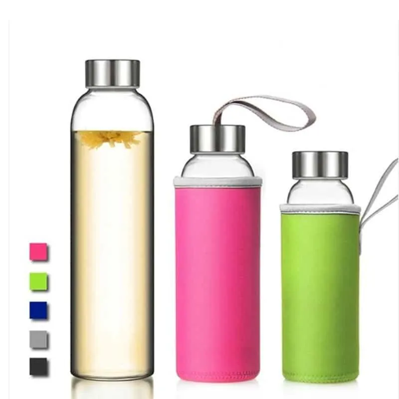 Minimalist Style Glass Sport Water Bottle