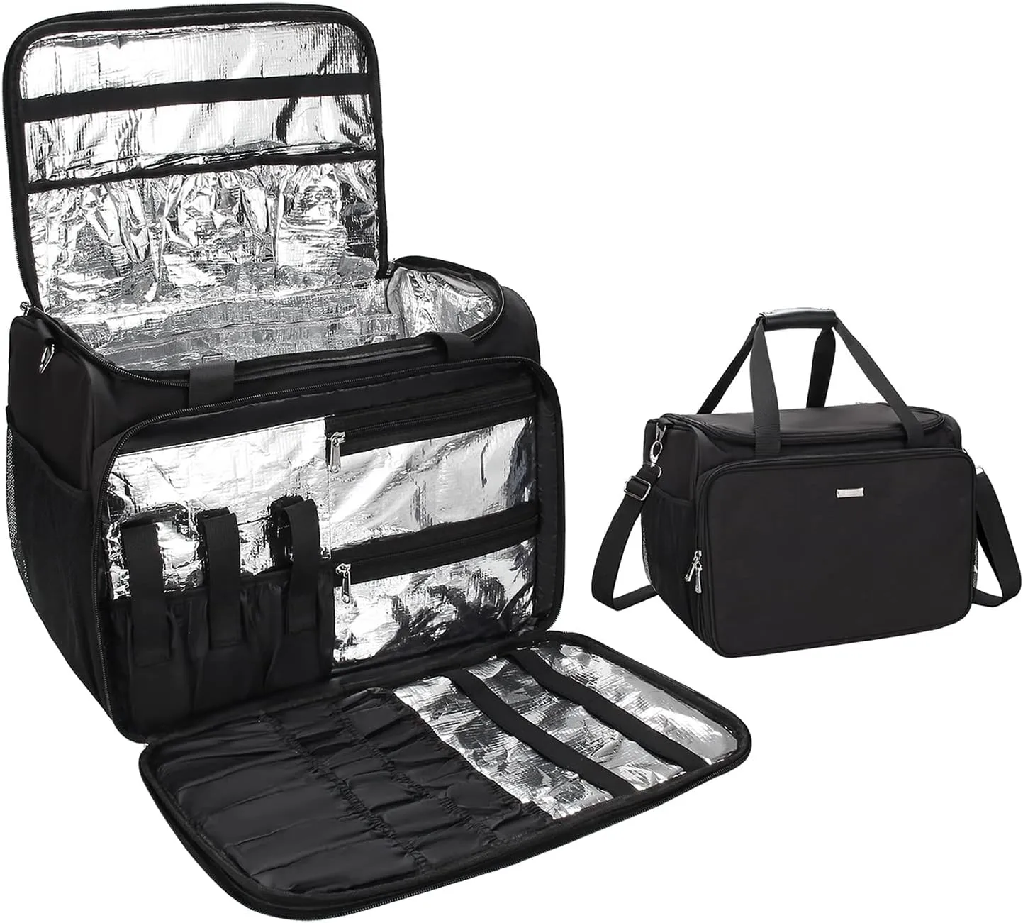 MONSTINA Professional Hairdressing Bag,Hairstylist Travel Bag,Cosmetics Beauty Hairdresser Bag with Shoulder Strap,Hair Makeup Salon Organizer Bag for Barber Insulation Material