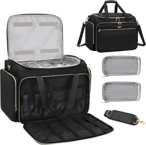 MONSTINA Professional Hairstylist Traveling Bag with Two Detachable Small Bags,Hairdressing Bag Makeup Salon Organizer Bag for Barber Hairdresser Insulation Material