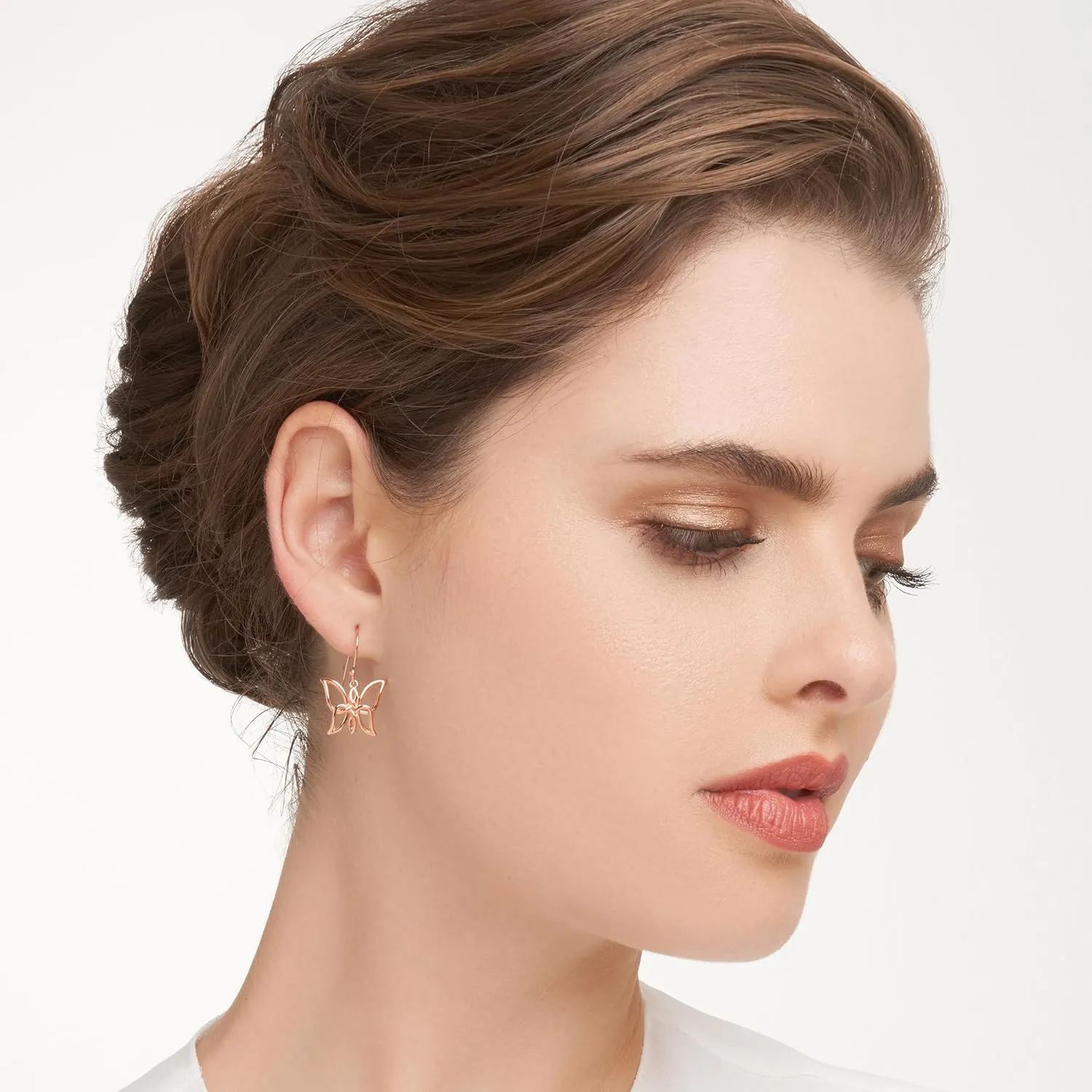 MORGAN & PAIGE .925 Sterling Silver Oxidized, 18K Yellow Gold or 14K Rose Gold Plated Butterfly Celtic Knot Dangle or Stud Earrings for Women - Hypoallergenic Sterling Silver Earrings, Gifts for Her