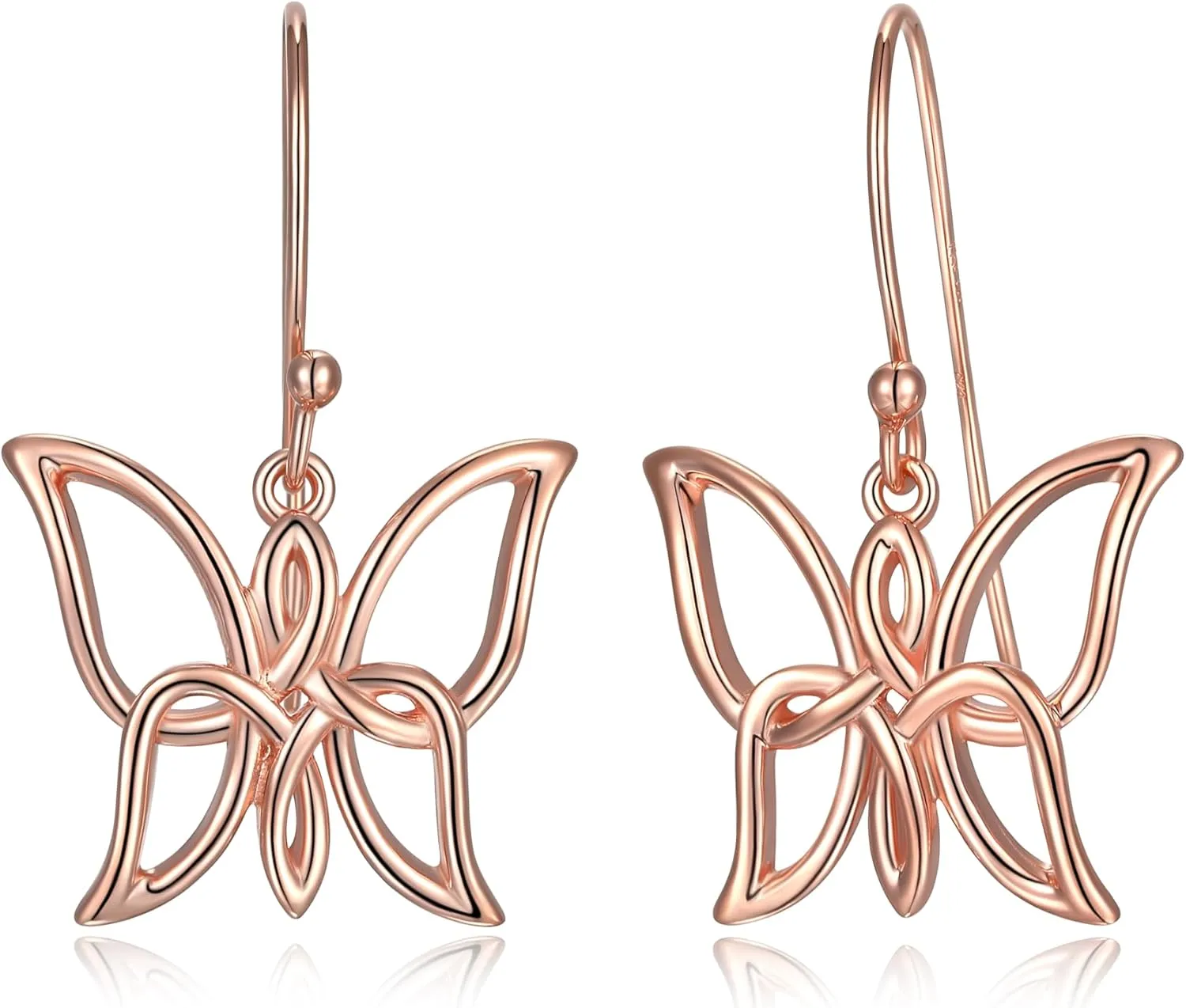 MORGAN & PAIGE .925 Sterling Silver Oxidized, 18K Yellow Gold or 14K Rose Gold Plated Butterfly Celtic Knot Dangle or Stud Earrings for Women - Hypoallergenic Sterling Silver Earrings, Gifts for Her
