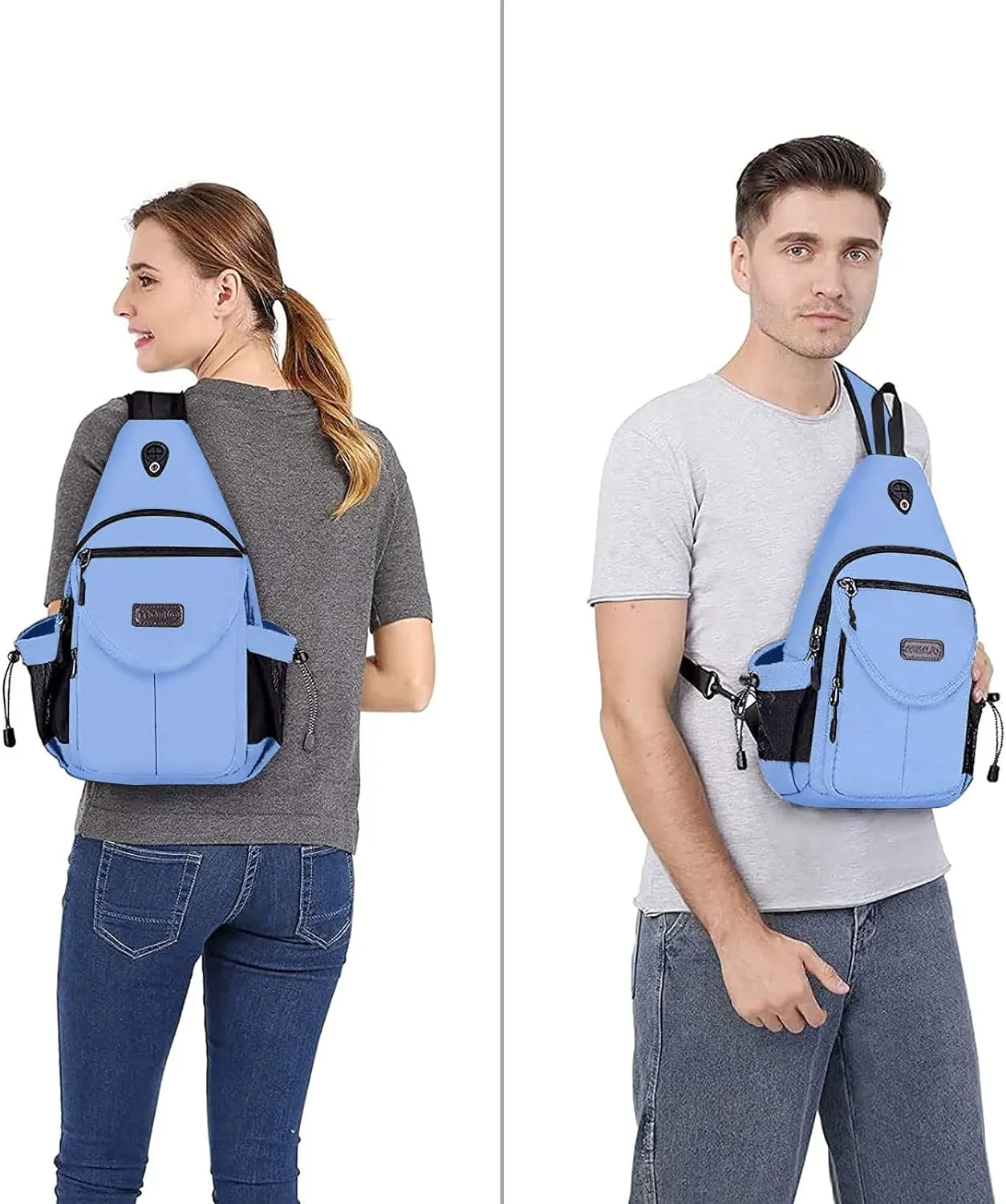 MOSISO Sling Backpack,Canvas Crossbody Hiking Daypack Bag with Anti-theft Pocket