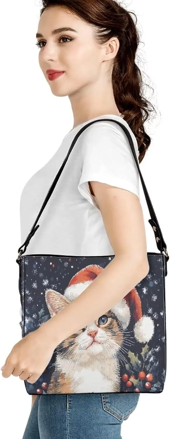Mumeson Leather Handbags for Womens Bucket Shoulder Bag Hobo Tote Purse Large Designer Satchel Handbag with Adjustable Strap