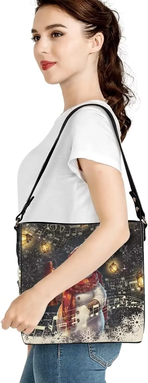 Mumeson Leather Handbags for Womens Bucket Shoulder Bag Hobo Tote Purse Large Designer Satchel Handbag with Adjustable Strap