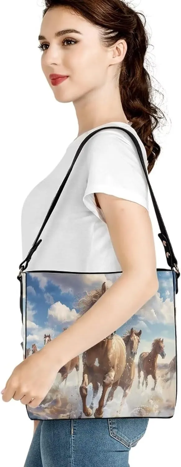 Mumeson Women's Shoulder Handbags Leather Bucket Bag Hobo Tote Bag Designer Clutch Purse Satchel Handbag with Zipper Closure