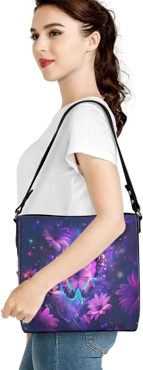 Mumeson Women's Shoulder Handbags Leather Bucket Bag Hobo Tote Bag Designer Clutch Purse Satchel Handbag with Zipper Closure