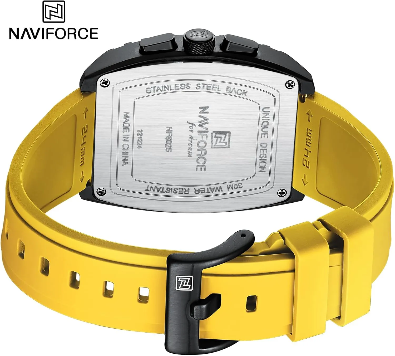 NAVIFORCE Watch Wristwatch Fashion Hollow Big Dial Luminous Waterproof Sport Analog Quartz Business Mens Watches Silicon Strap Dress Watch