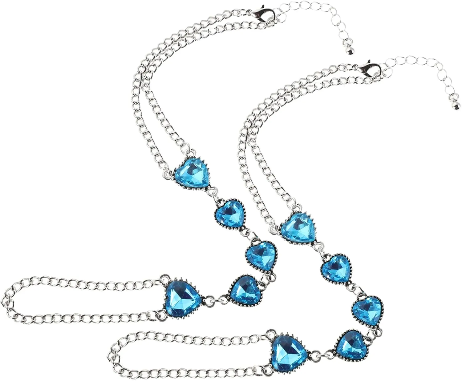 NOLITOY 2pcs Adjustable Heart Toe Anklet Foot Chain for Women Rhinestone Beach Jewelry Versatile Summer Shoe Accessory Stylish Anklets for Casual and Elegant Looks