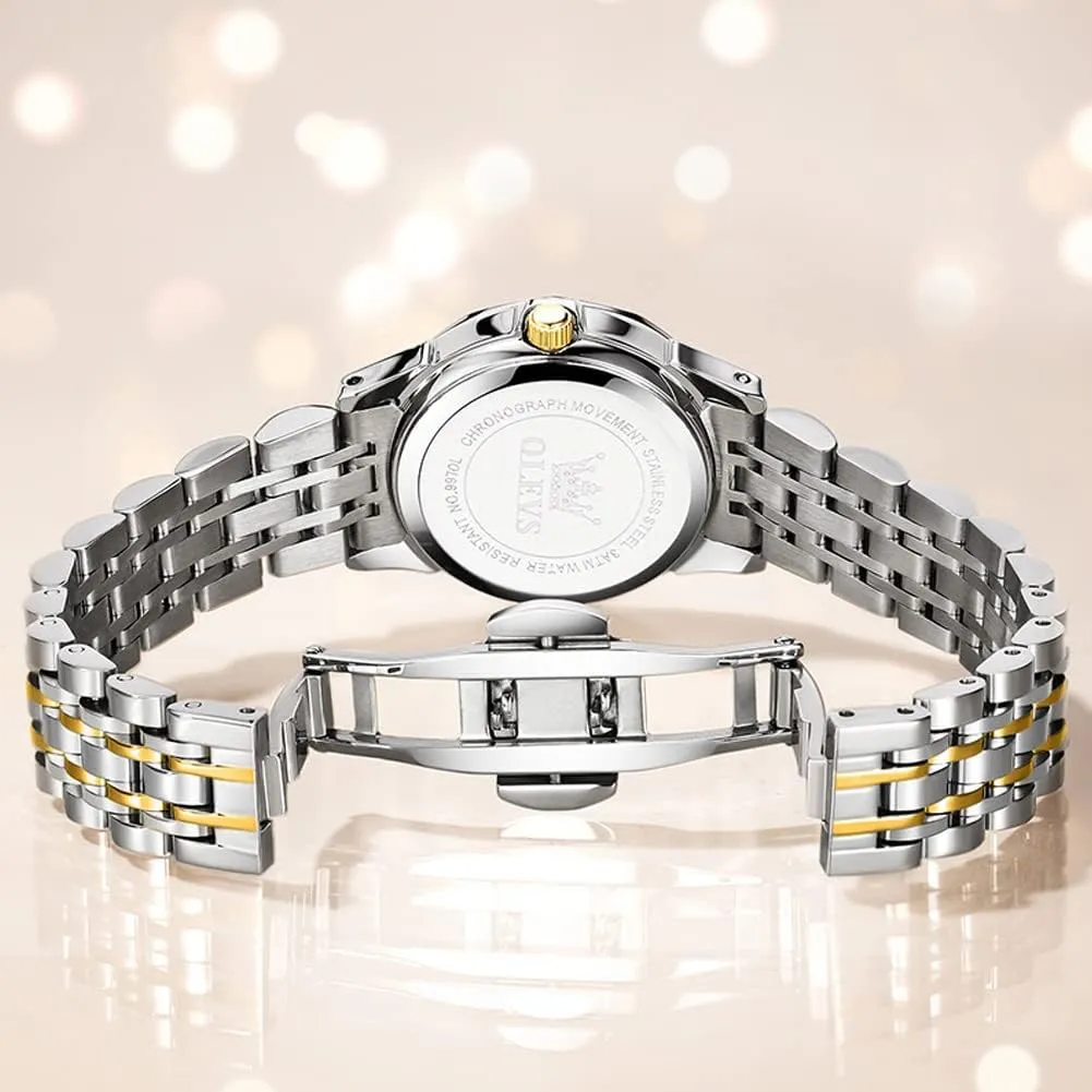 OLEVS Women's Wrist Watches, Small Wrist Stainless Steel Watch for Women, Fashion Dress Analog Quartz Ladies Watch