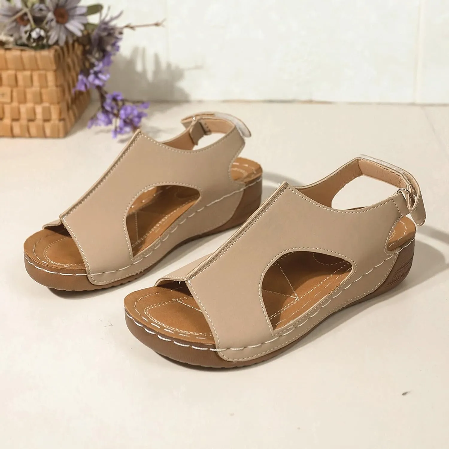 Orthopedic Sandals for Women Arch Support Walking Sandals Comfortable Platform Wedge Sandals Dressy Summer Sandals