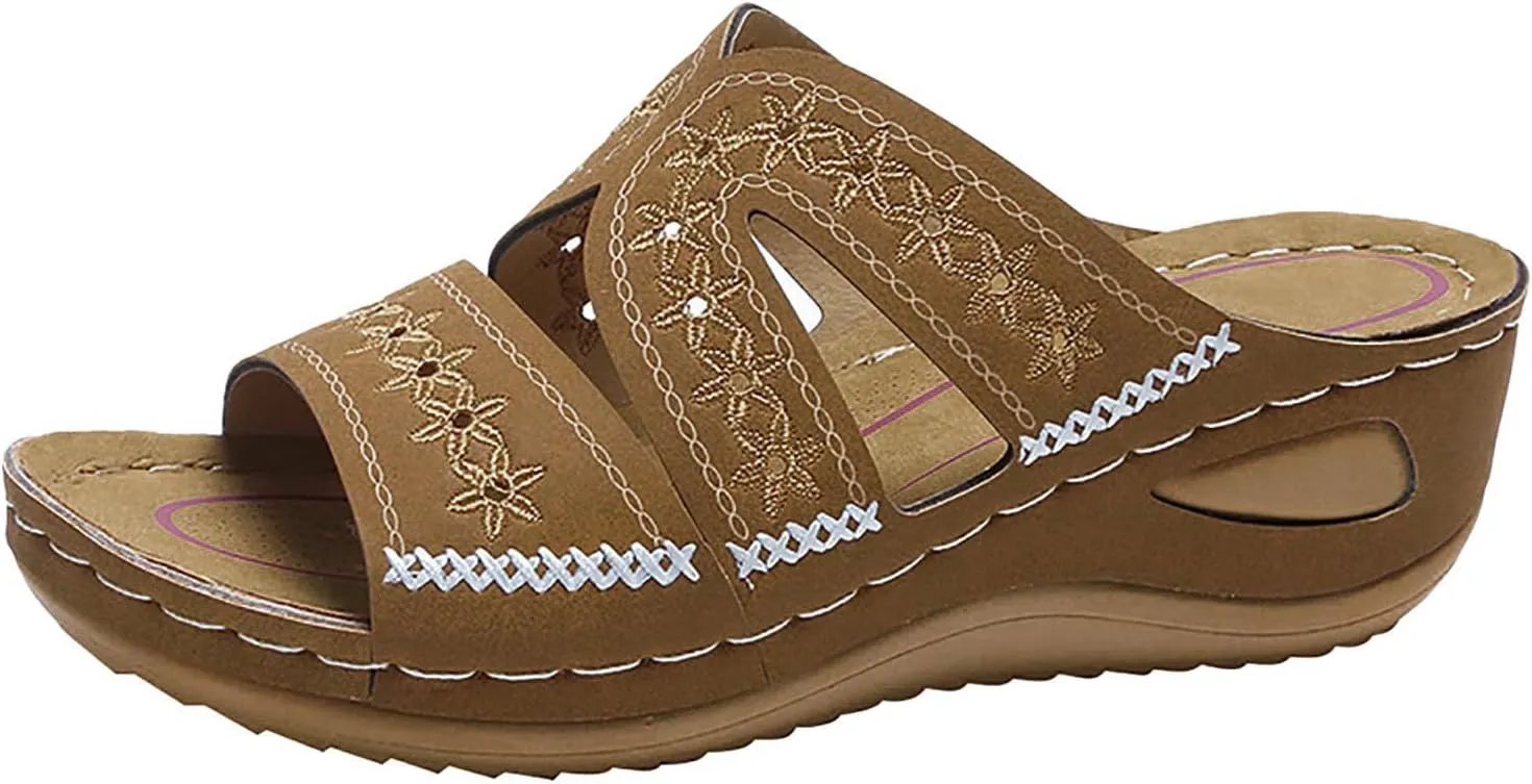 Orthopedic Sandals for Women Dressy Summer Comfortable Sandals with Arch Support Wedge Sandals Flip Flops Sandals