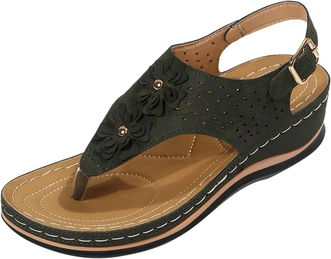 Orthopedic Sandals with Flowers for Women Dressy Summer Orthopedic Wedge Sandals for Women Womans Sandals with Arch Support Orthopedic Womens Sandals with Arch Support Black Casual Summer Shoes