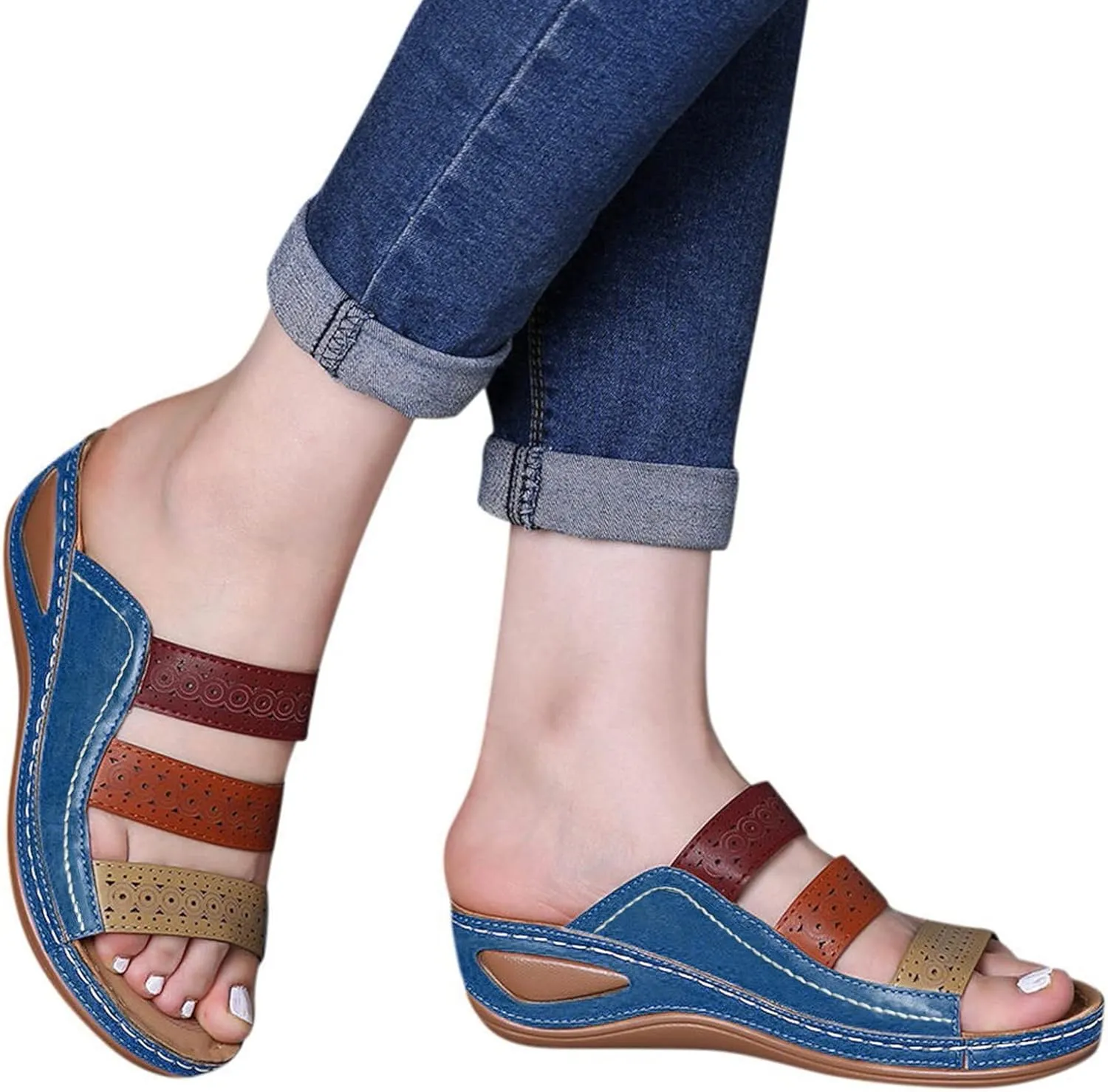 Orthopedic Slipper with Arch Support for Women Washable Orthopedic Women Flats Sandals Womens Summer Shoes with Arch Support Orthotic Womens Dressy Sandals Wide Womens Arch Support Sandals Orthotic