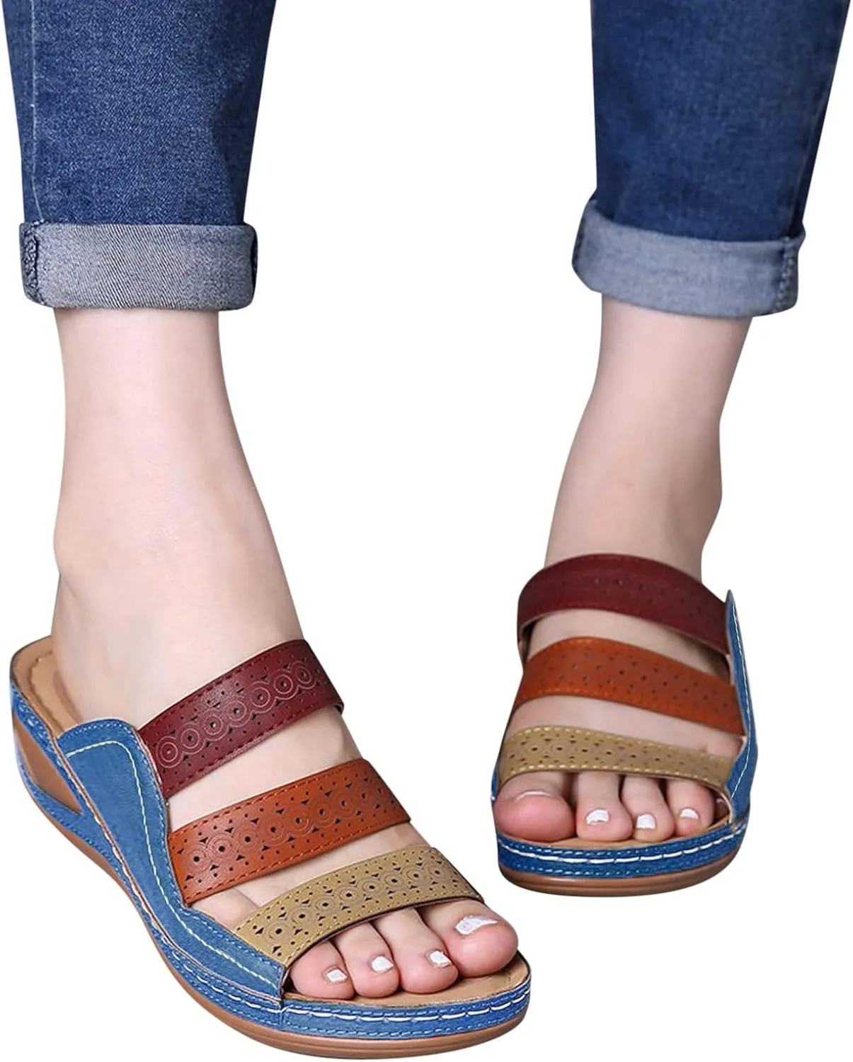 Orthopedic Slipper with Arch Support for Women Washable Orthopedic Women Flats Sandals Womens Summer Shoes with Arch Support Orthotic Womens Dressy Sandals Wide Womens Arch Support Sandals Orthotic