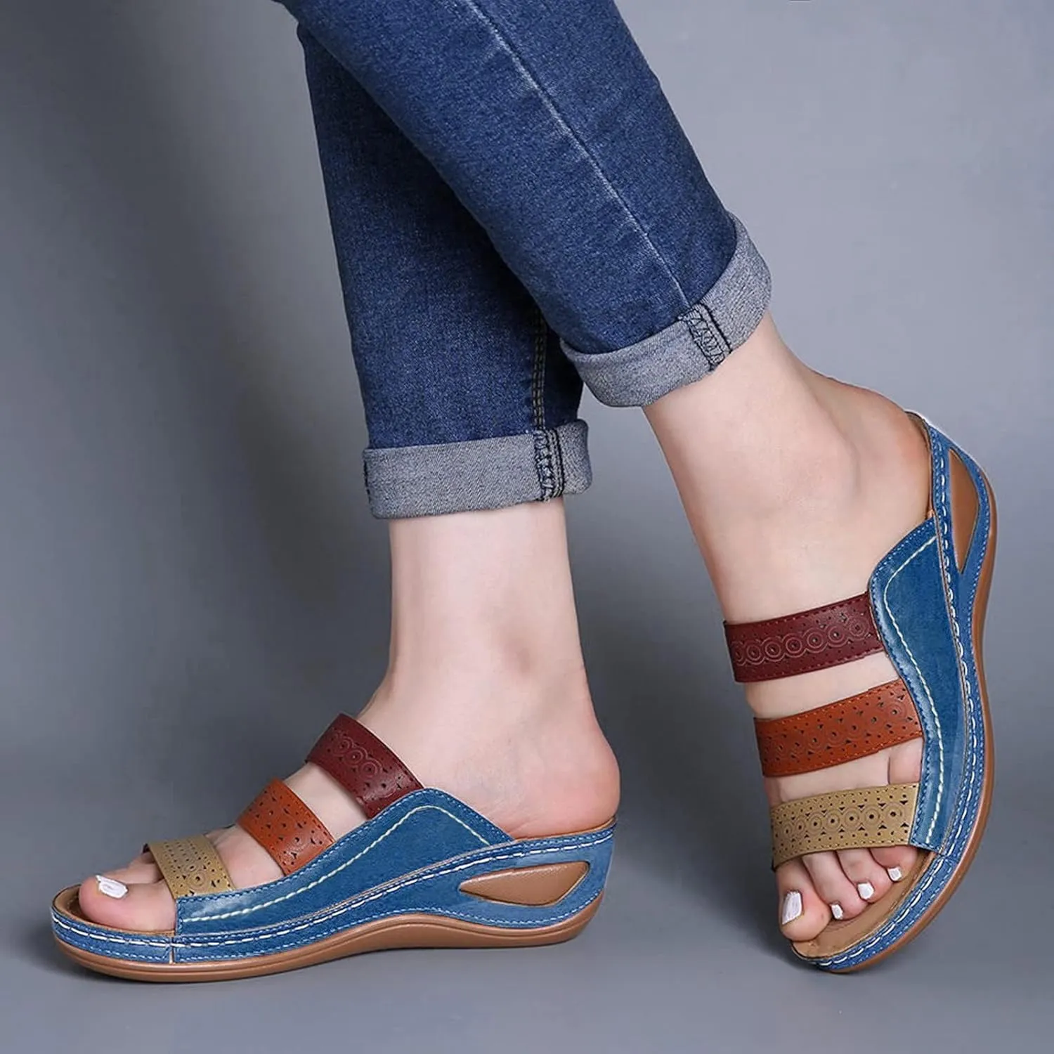 Orthopedic Slippers for Elderly Orthotic Women Thong Sandals Arch Support Flip-Flops Orthotic Dressy Beach Sandals Orthopedic Women Dressy Summer Comfortable Open Toe Summer Flat Sandals