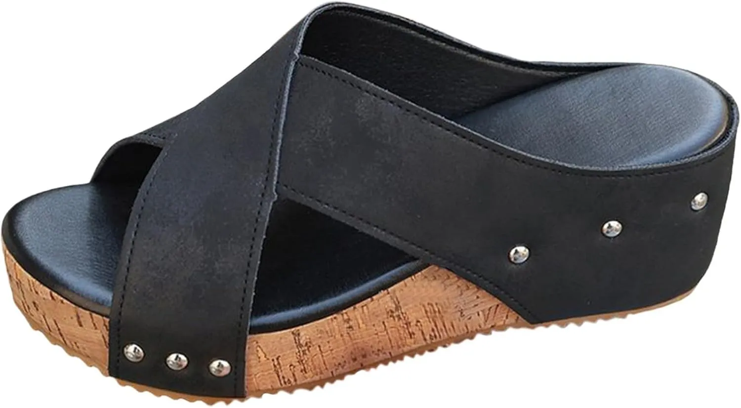 Orthopedic Wedge Sandals for Women Comfortable Open Toe Cork Casual & Dressy Summer Shoes Slip On Slides Slippers Espadrilles Summer Beach Ladies Wedges