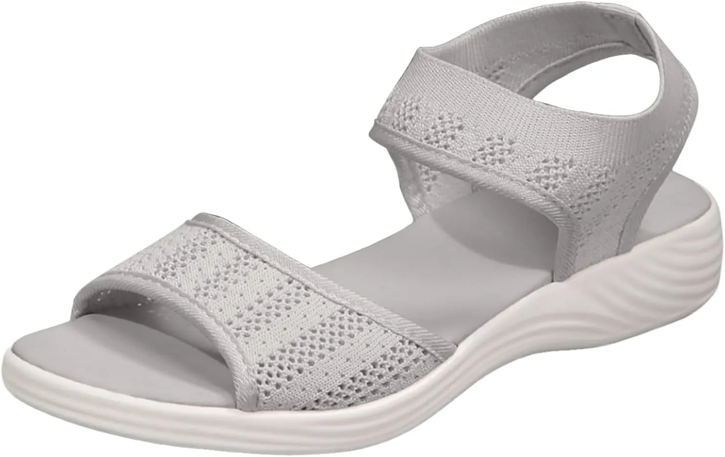 Orthopedic Wedge Sandals for Women Dressy Summer 2025 Comfortable Walking for Women's Slip On Loafers Knitted Mesh Thick Heel Fish Mouth Elastic Strap Mule Breathable Shoes Wedges Canvas Sneakers