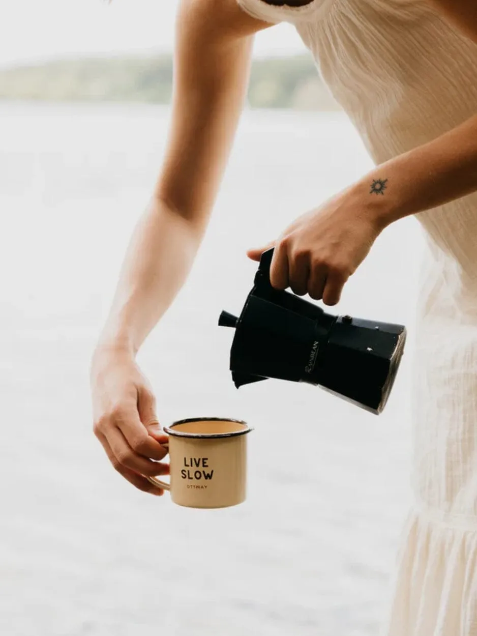 Ottway The Label "Live Slow" Enamel Camp Mug
