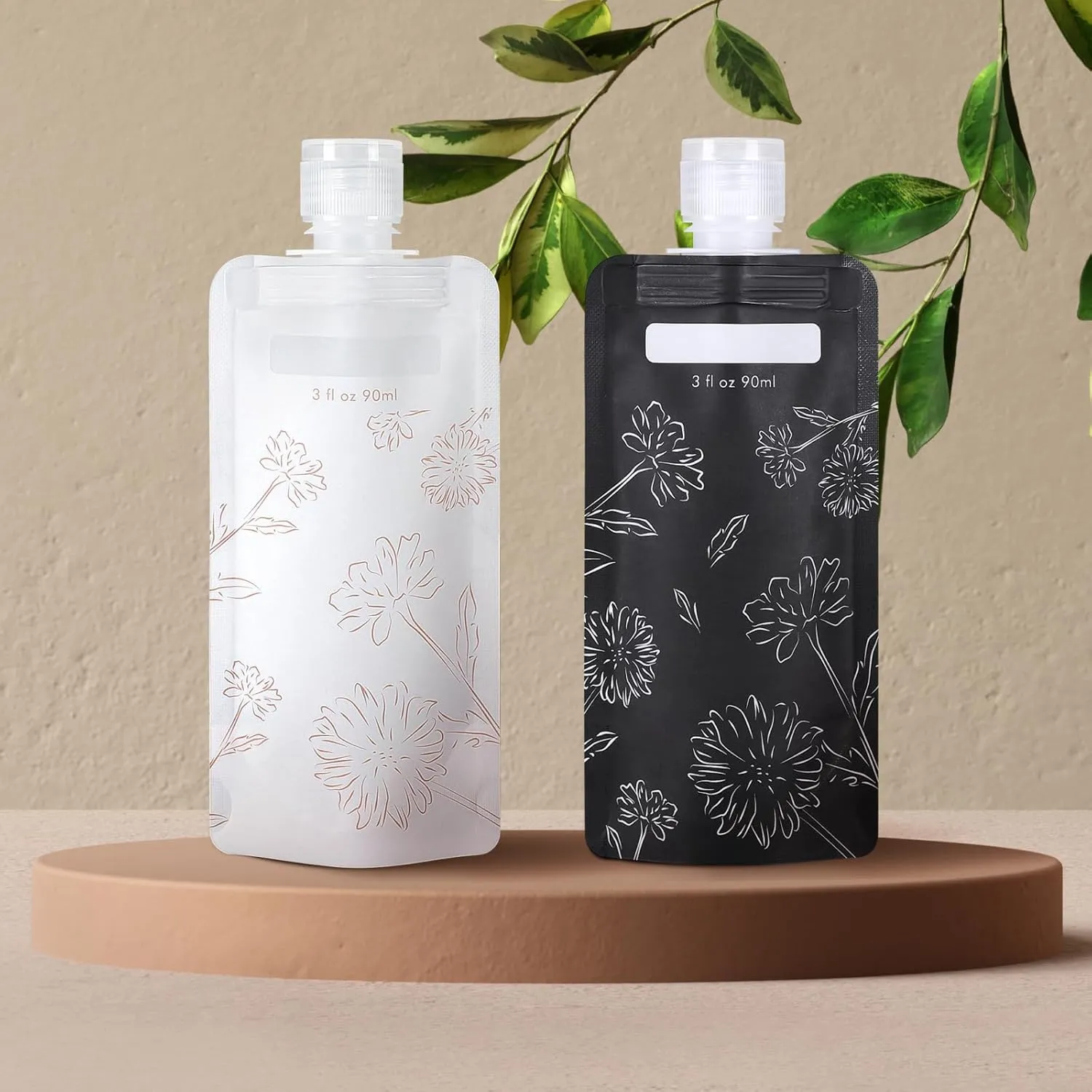 PACKISM Travel Containers for Liquids - 12 Pack Leak Proof 3oz TSA Approved Liquid Travel Pouches, Stand Up, Slim & Lightweight Design, Space Saving, Pack More Shampoo Conditioner Lotion Body Wash