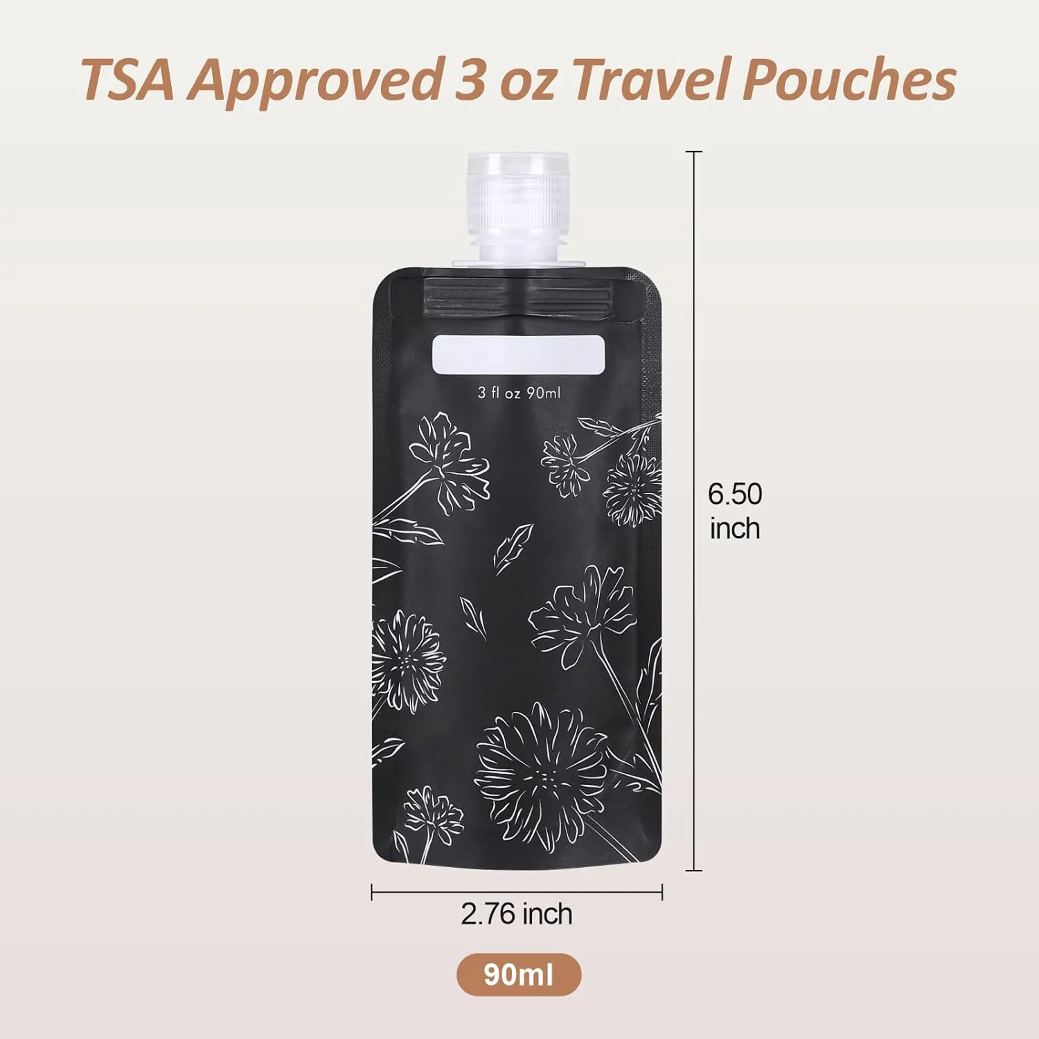 PACKISM Travel Containers for Liquids - 12 Pack Leak Proof 3oz TSA Approved Liquid Travel Pouches, Stand Up, Slim & Lightweight Design, Space Saving, Pack More Shampoo Conditioner Lotion Body Wash