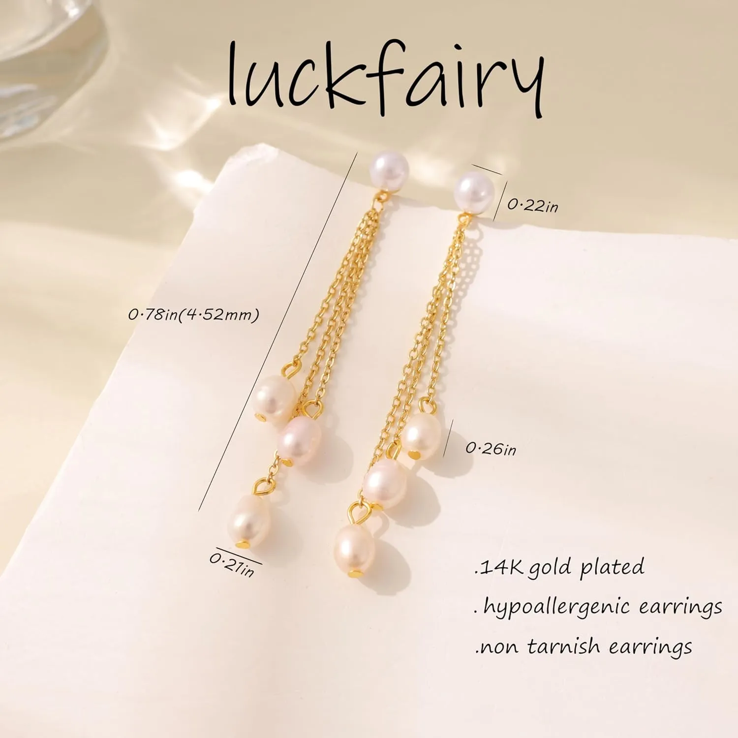 Pearl Earrings for Women Trendy, Dainty Gold Pearl Drop Earrings for Women 14k Gold/Silver Plated Small Pearl Dangle Earrings Cute CZ Gold Pearl Stud Earrings Gold Jewelry Wedding Earrings for Brides