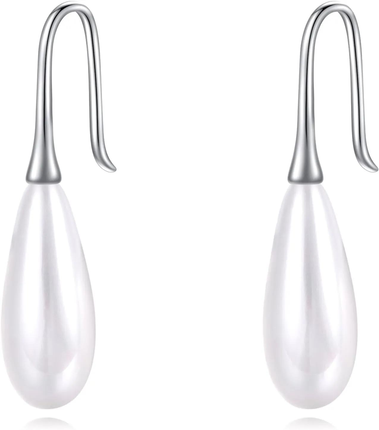 Pearl Threader Earrings 925 Sterling Silver Long Piercing Pearl Tassel Drop Dangle Ear Line Eardrop Earrings Jewelry for Women Teen Girls
