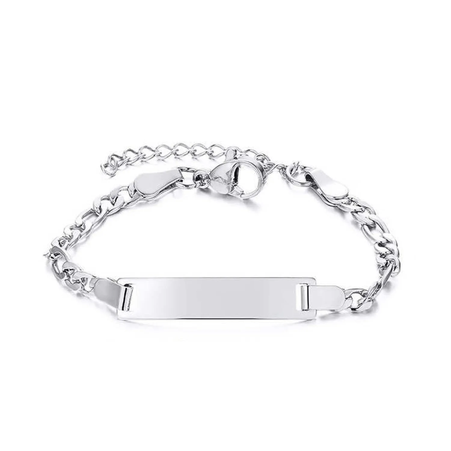 Personalized Adjustable Delicate Name Bracelet, Engraving Name Plated Bar, Customized Hand Stamped Baby Name Bracelet in color Gold, Silver, Rose Gold, Black, Personalized Gift (Figaro)
