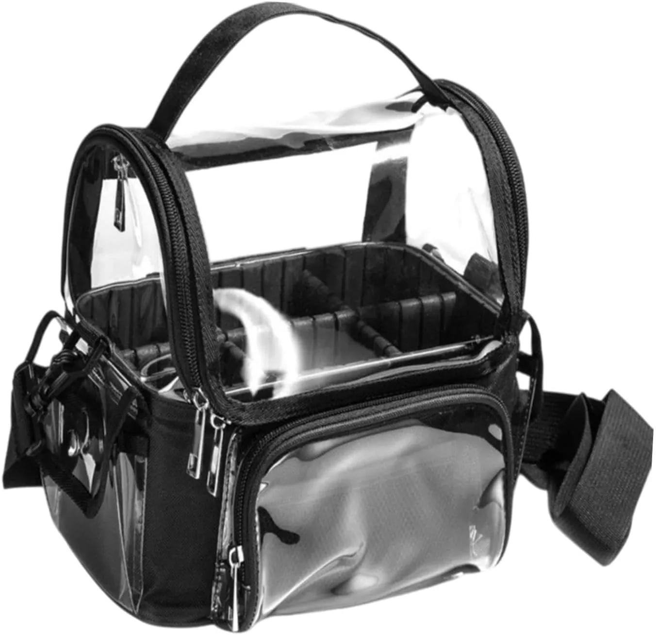 pistro Clear PVC Cosmetic Makeup Bag, Large Transparent Toiletry Organizer with Removable Dividers, Waterproof Travel Case