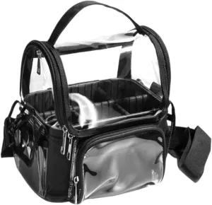 pistro Clear PVC Cosmetic Makeup Bag, Large Transparent Toiletry Organizer with Removable Dividers, Waterproof Travel Case