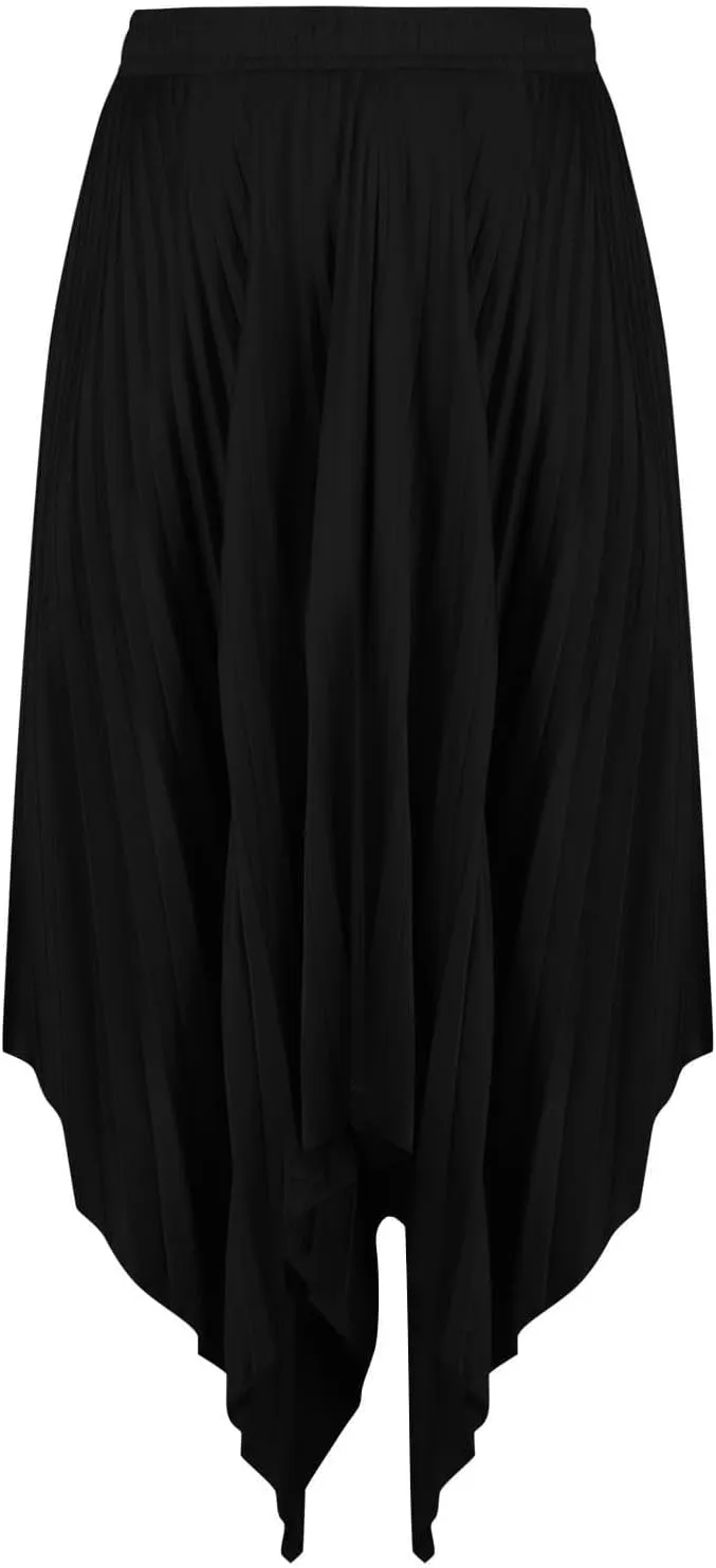 Pleated Skirts for Women Summer Casual Flowy Satin Asymmetrical Elastic High Waisted Cocktail Work A Line Midi Skirts