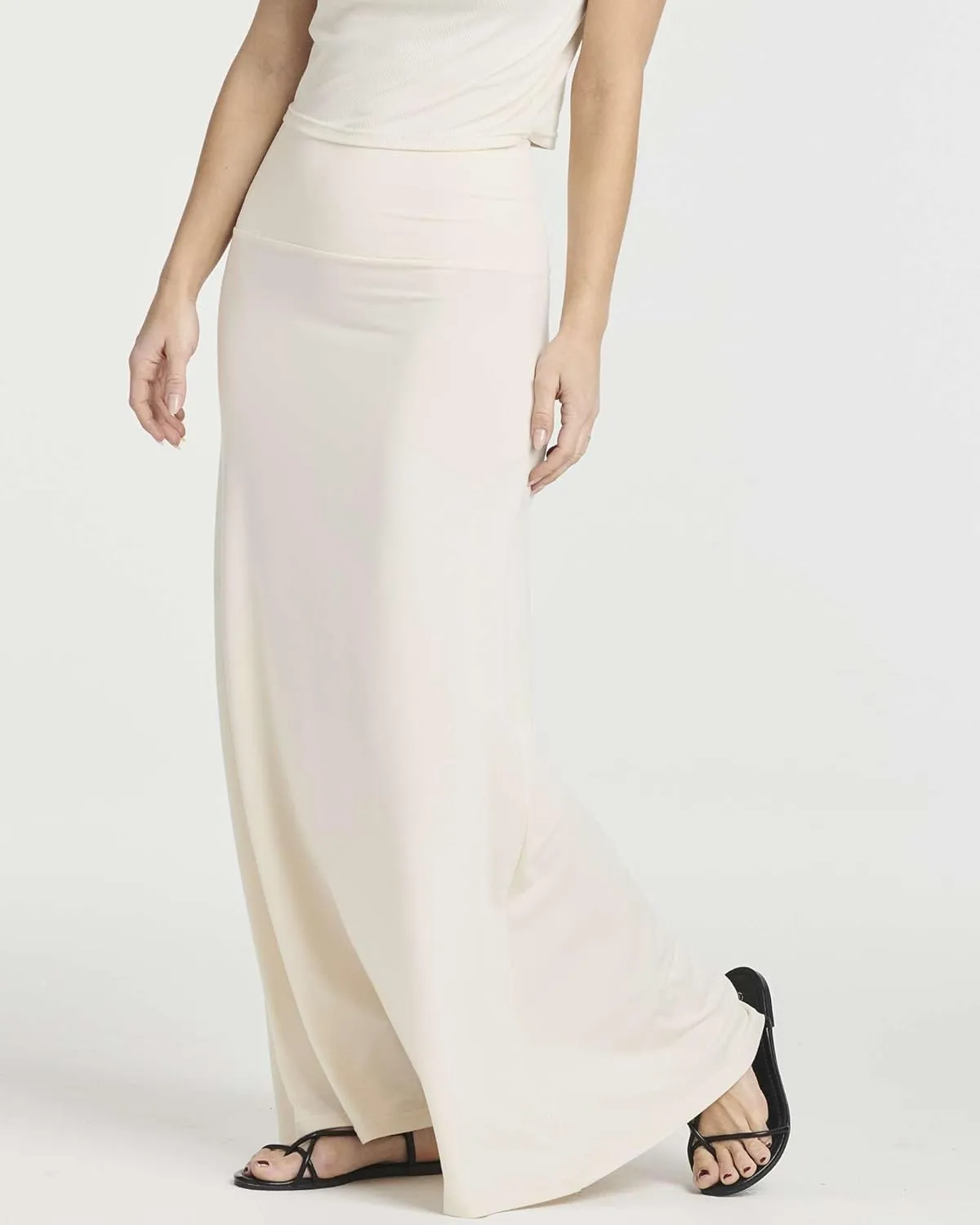 Real Essentials 3 Pack: Women's Ultra-Soft Flowy Maxi High Waisted Long Skirts (Available in Plus Size)