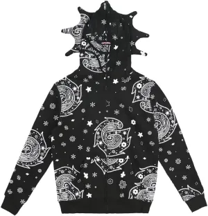 Retro Lazy Style Hoodie for Men Women Fun Multi Angle Full Zip Up Hoodie Oversized Hooded Sweatshirt