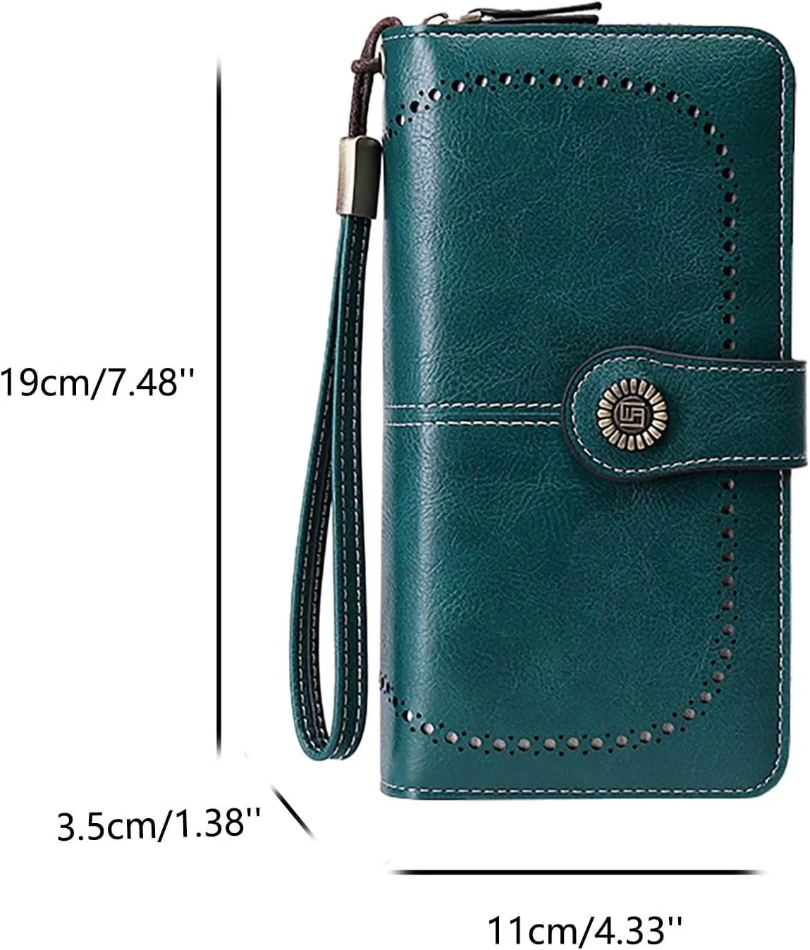 Rfid Wallet Women, Leather Wristlet Wallets, Rfid Blocking Zip Around Bifold Large Capacity Clutch Purses Credit Card Holder