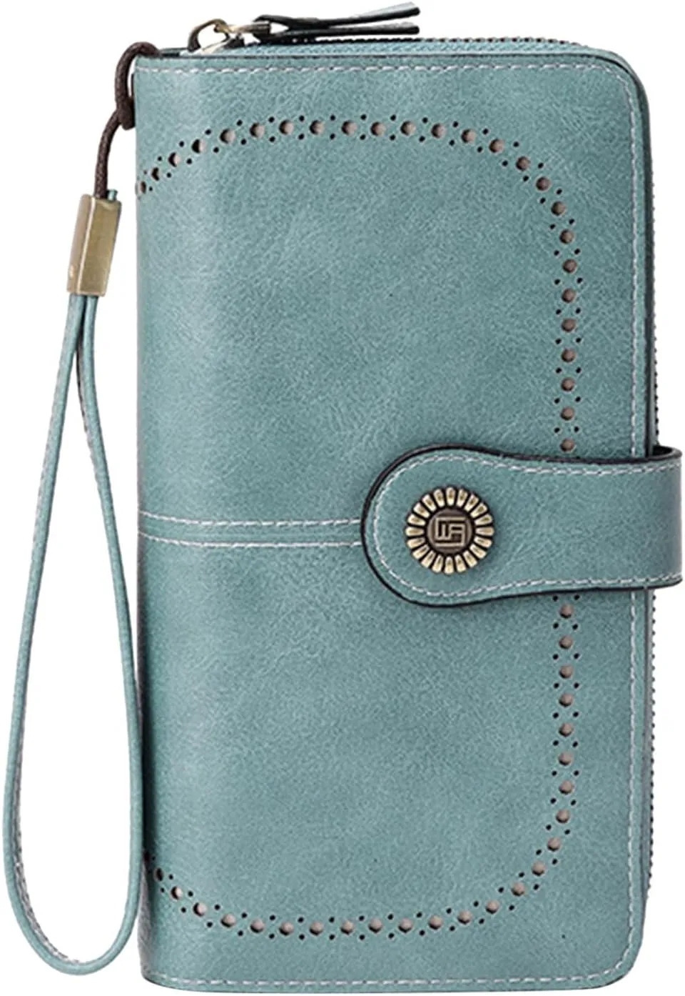 Rfid Wallet Women,2024 New Leather Wallet Wristlet for Women,Bifold Zip Around Large Capacity Rfid Blocking Credit Card Wallet Clutch Purses,Travel Wallet for Mom Ladies Girls Women