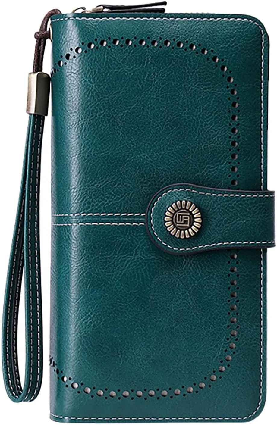 Rfid Wallet Women,Leather Wallet Wristlet for Women,Rfid Blocking Large Capacity Zip Around Bifold Clutch Purses Credit Card Wallet,Travel Wallet for Mom Women Girls Ladies