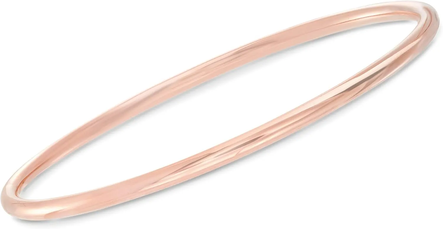 Ross-Simons Italian 22kt Rose Gold Over Sterling Jewelry Set: 3 Polished Bangle Bracelets
