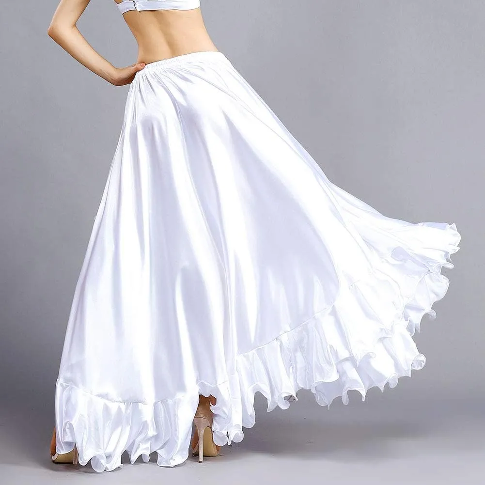 ROYAL SMEELA Belly Dance Costume for Women Belly Dancing Skirts Slit Ruffle Maxi Skirt Dance Dress Bellydance Dancer Outfit