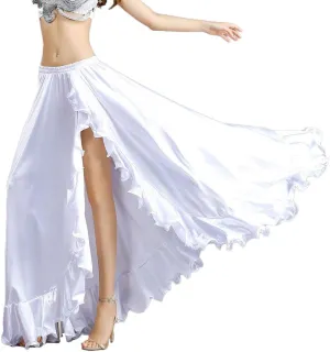 ROYAL SMEELA Belly Dance Costume for Women Belly Dancing Skirts Slit Ruffle Maxi Skirt Dance Dress Bellydance Dancer Outfit