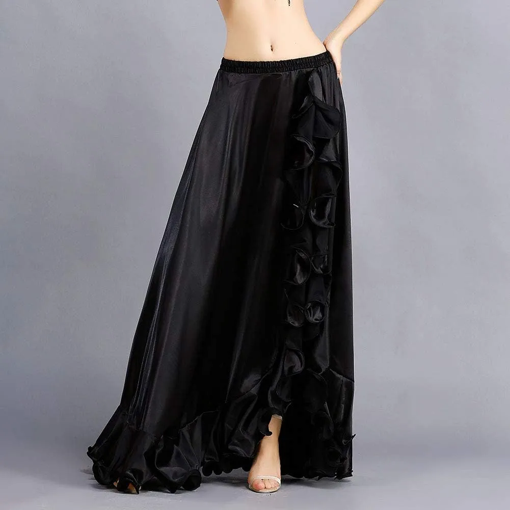 ROYAL SMEELA Belly Dance Costume for Women Belly Dancing Skirts Slit Ruffle Maxi Skirt Dance Dress Bellydance Dancer Outfit