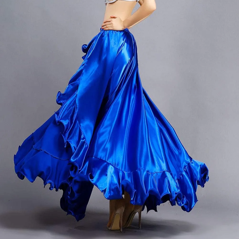 ROYAL SMEELA Belly Dance Costume for Women Belly Dancing Skirts Slit Ruffle Maxi Skirt Dance Dress Bellydance Dancer Outfit