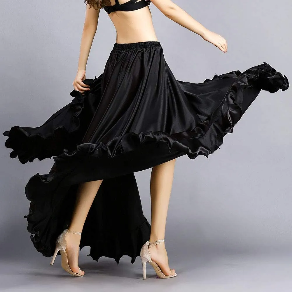 ROYAL SMEELA Belly Dance Costume for Women Belly Dancing Skirts Slit Ruffle Maxi Skirt Dance Dress Bellydance Dancer Outfit