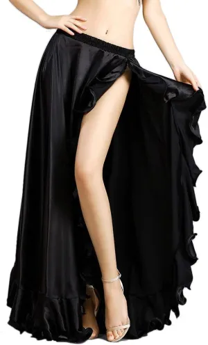 ROYAL SMEELA Belly Dance Costume for Women Belly Dancing Skirts Slit Ruffle Maxi Skirt Dance Dress Bellydance Dancer Outfit
