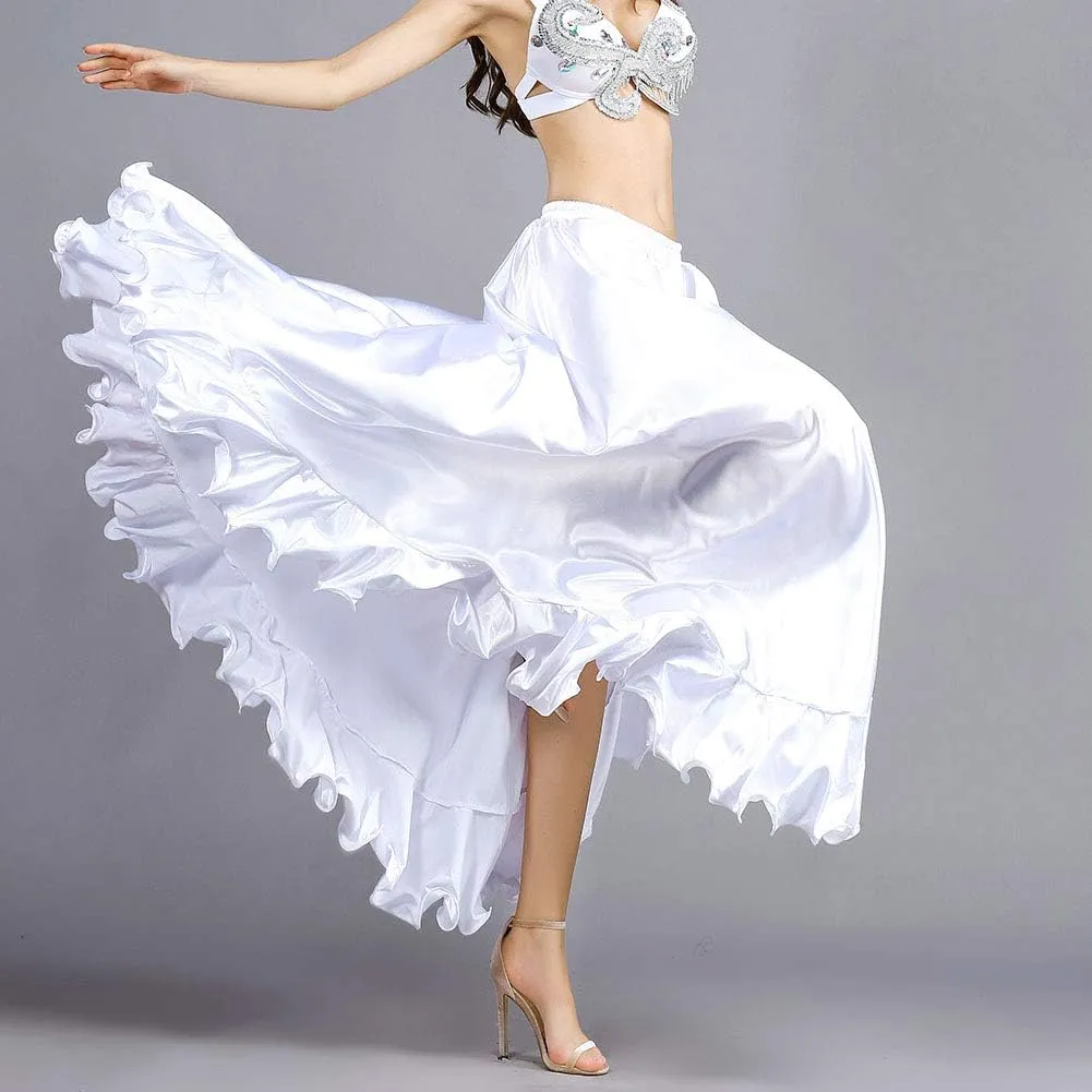 ROYAL SMEELA Belly Dance Costume for Women Belly Dancing Skirts Slit Ruffle Maxi Skirt Dance Dress Bellydance Dancer Outfit